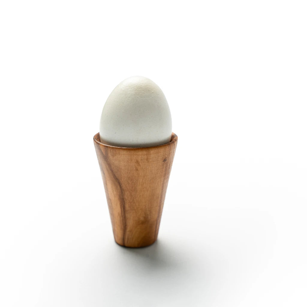 Porte-Œuf en Bois d’Olivier – Coquetier Artisanal en Bois Naturel