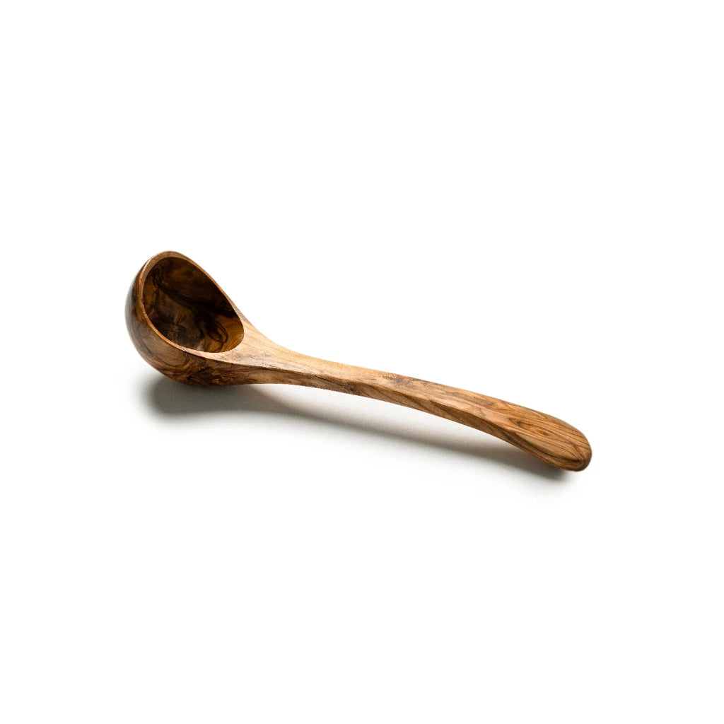 Louche en Bois d’Olivier – Cuillère de Service Artisanale à Long Manche