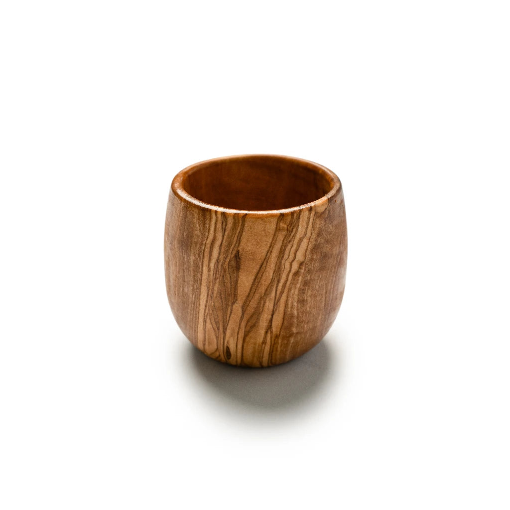 Gobelet en Bois d’Olivier – Tasse Artisanale en Bois Naturel, Verre Rustique