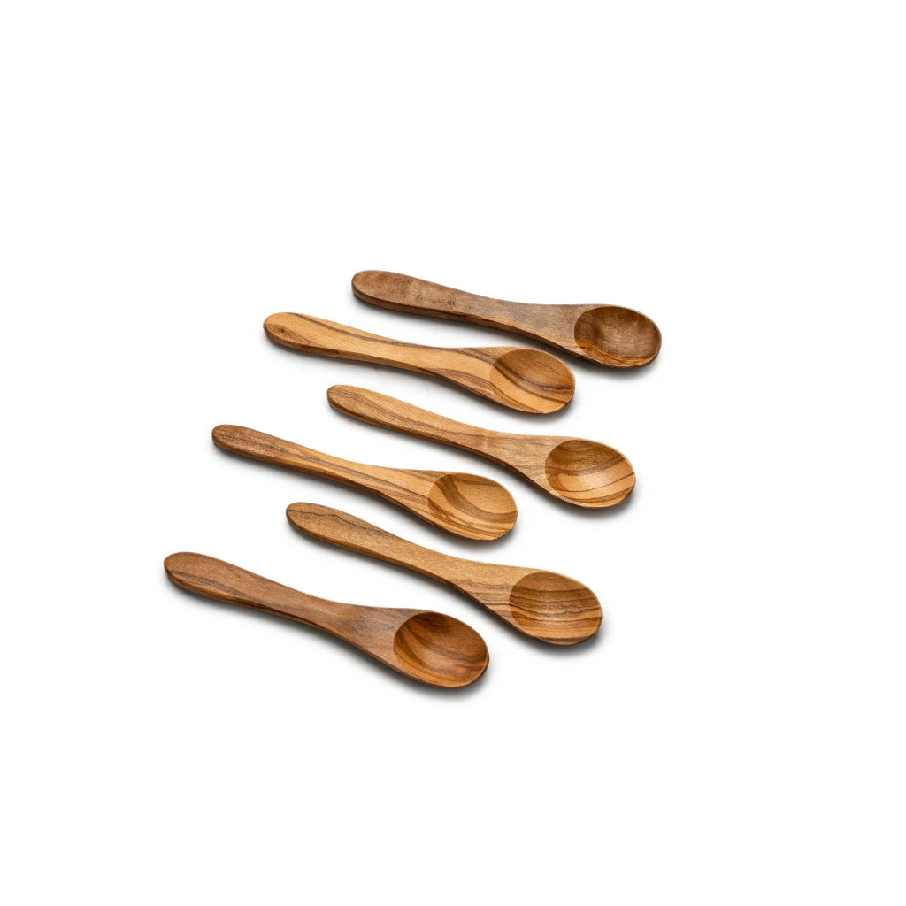 Set de 6 petites cuillères en bois d'olivier