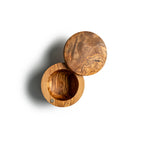 Boîte en Bois d’Olivier avec Couvercle – Pot Artisanal de Rangement en Bois Naturel