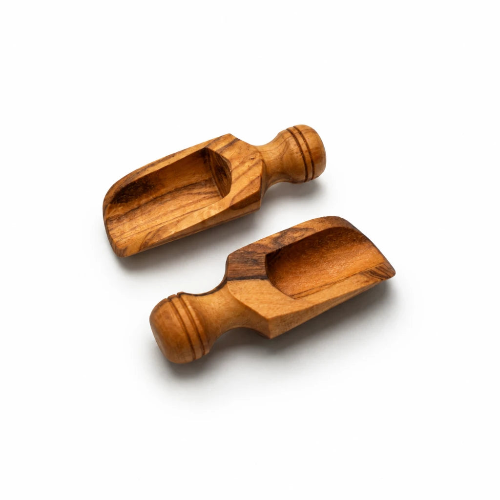 Cuillère Doseuse en Bois d’Olivier – Pelle à Épices et Aliments Secs Artisanale