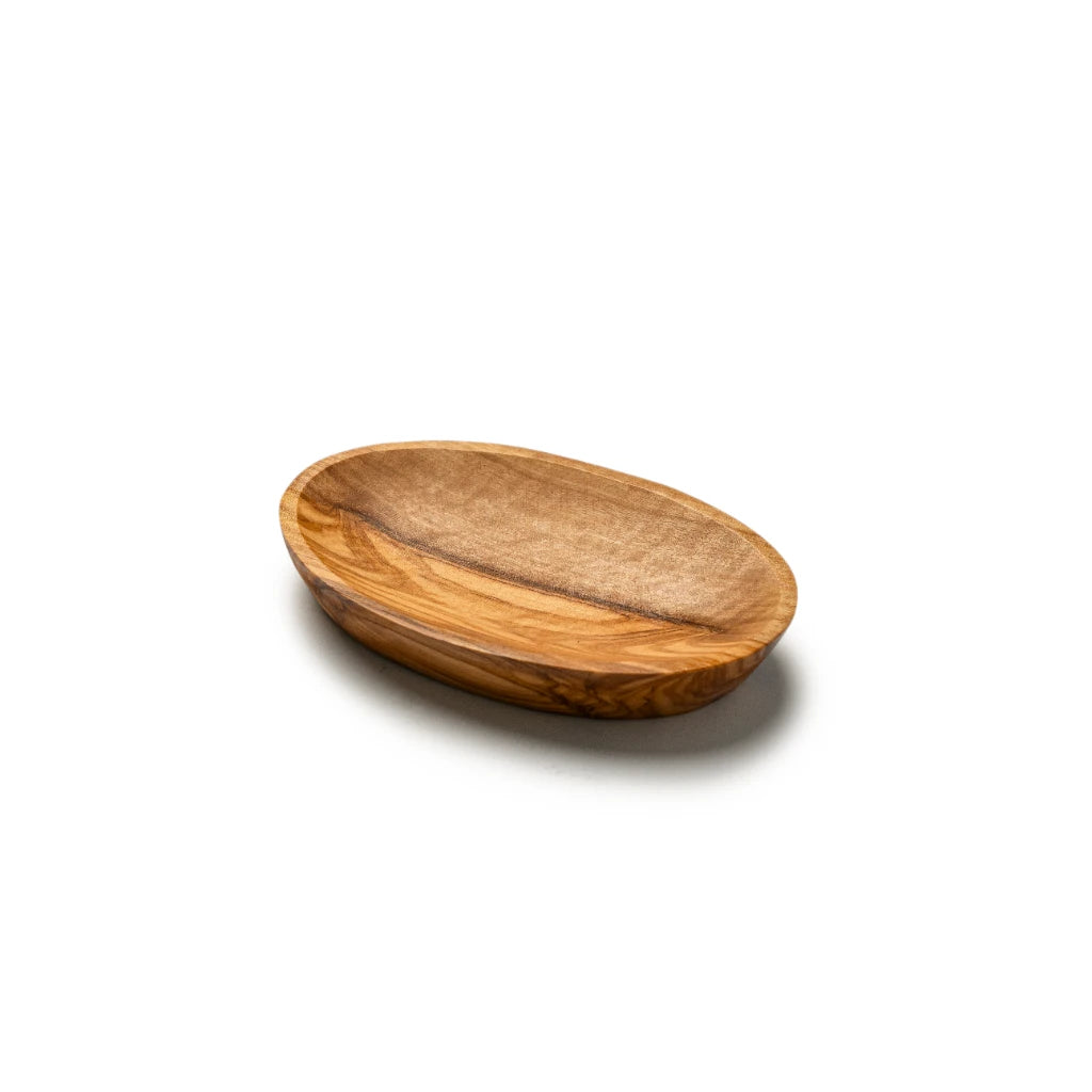 Assiette Ovale en Bois d’Olivier – Assiette Artisanale en Bois Naturel