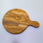 Planche de présentation ronde avec poignée en bois d’olivier